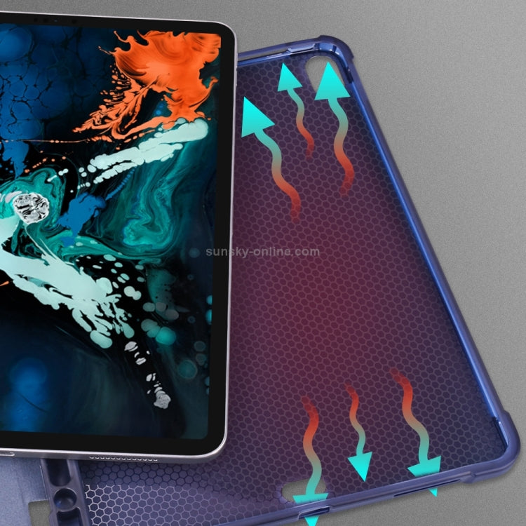 Dreifach faltbare, stoßfeste TPU-Schutzhülle für iPad Pro 11 Zoll (2018) / (2020), mit Halterung & Stiftfach, iPad Pro 11 Zoll (2018) / (2020)