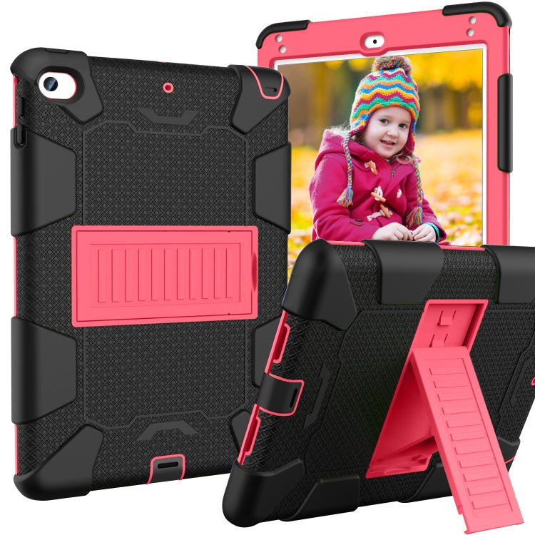 Shockproof Two-color Silicone Protection Shell for iPad Mini 2019 & 4, with Holder (Rose Red+Blue), IPRO0183A, IPRO0183B, IPRO0183C, IPRO0183D, IPRO0183E, IPRO0183F, IPRO0183G, IPRO0183H, IPRO0183I, IPRO0183J, IPRO0183K