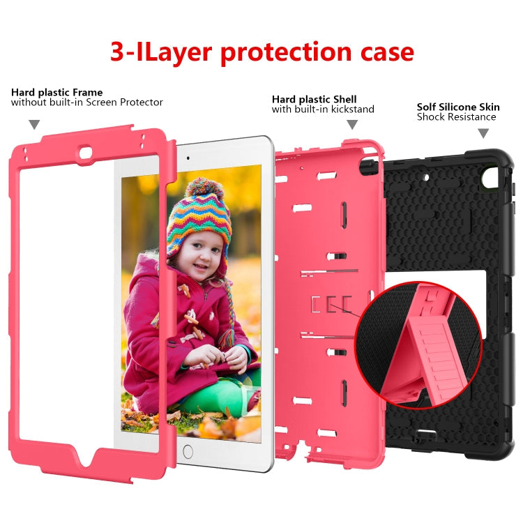 Shockproof Two-color Silicone Protection Shell for iPad Mini 2019 & 4, with Holder (Rose Red+Blue), IPRO0183A, IPRO0183B, IPRO0183C, IPRO0183D, IPRO0183E, IPRO0183F, IPRO0183G, IPRO0183H, IPRO0183I, IPRO0183J, IPRO0183K