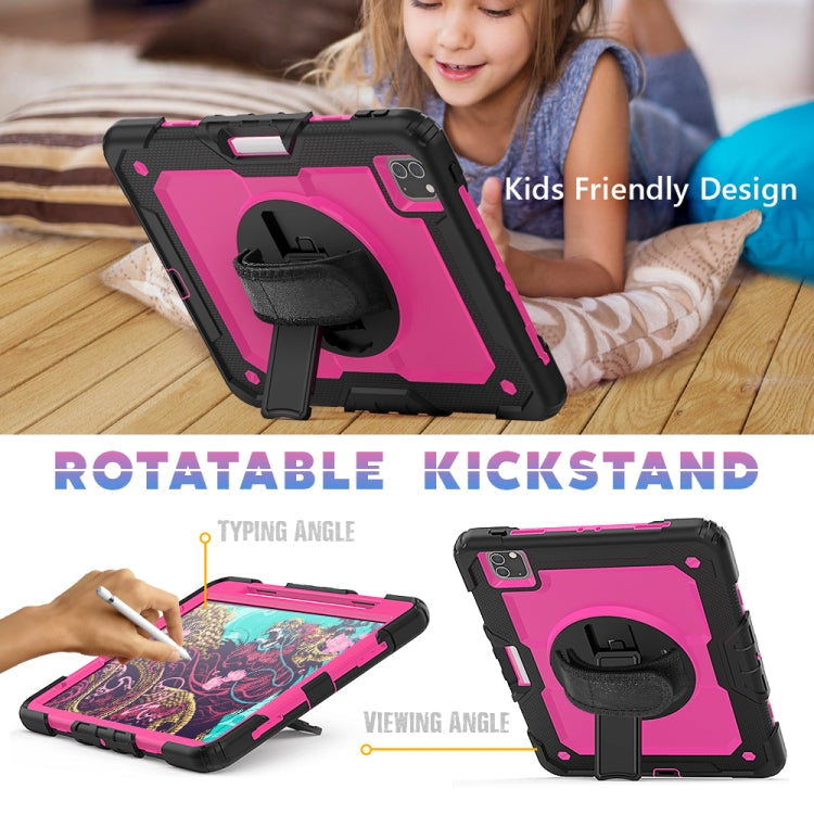 For iPad Pro 11 inch (2018) / Pro 11 inch (2020) Shockproof Black Silica Gel + Colorful PC Protective Tablet Case with Holder & Shoulder Strap & Hand Strap & Pen Slot, iPad Pro 11 inch (2018)