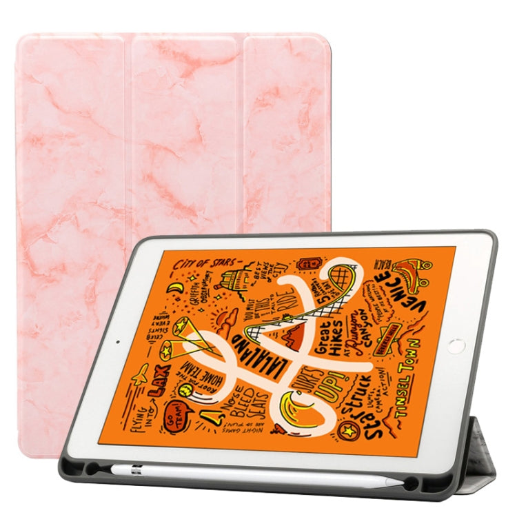 Lederhülle mit Marmor-Texturmuster und Horizontal-Klappfunktion für iPad Air 2019 10,5 Zoll, mit dreifach faltbarem Ständer & Stiftfach & Sleep-/Wake-up-Funktion, für iPad Air 2019 10,5 Zoll