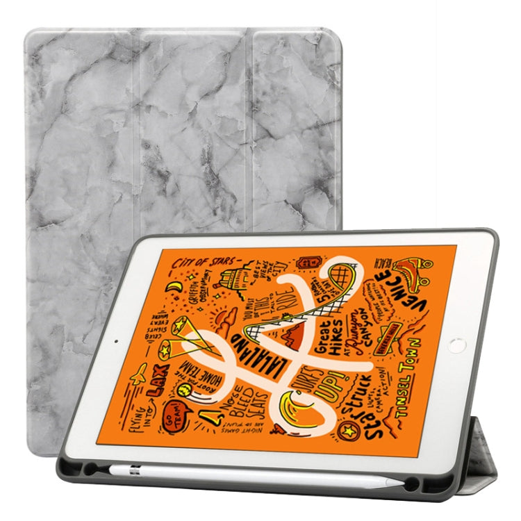 Lederhülle mit Marmor-Texturmuster und Horizontal-Klappfunktion für iPad Air 2019 10,5 Zoll, mit dreifach faltbarem Ständer & Stiftfach & Sleep-/Wake-up-Funktion, für iPad Air 2019 10,5 Zoll