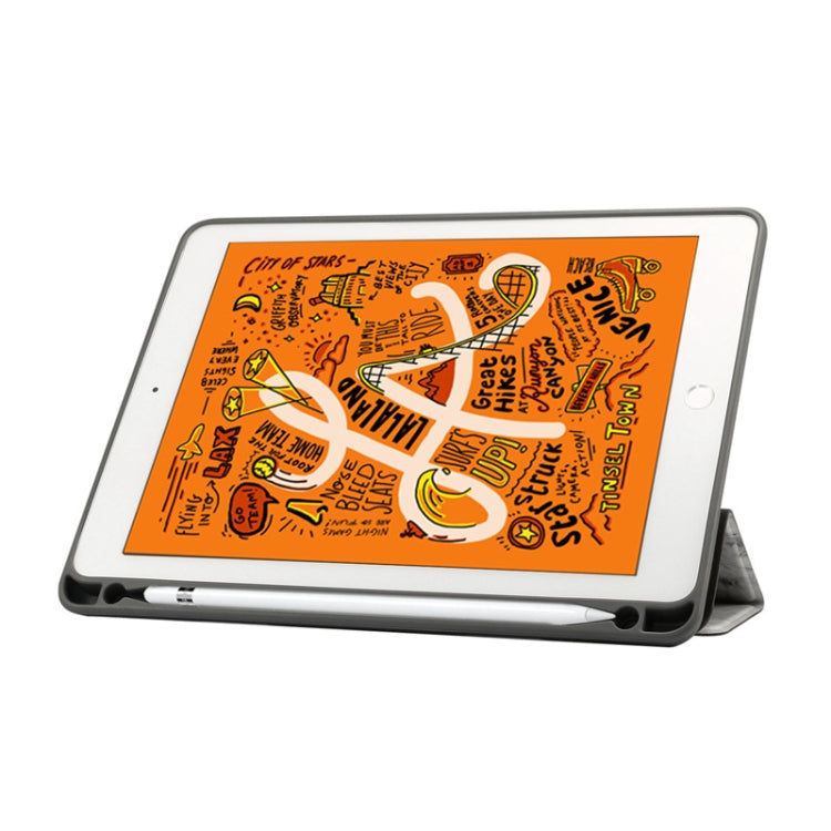 Lederhülle mit Marmor-Texturmuster und Horizontal-Klappfunktion für iPad Air 2019 10,5 Zoll, mit dreifach faltbarem Ständer & Stiftfach & Sleep-/Wake-up-Funktion, für iPad Air 2019 10,5 Zoll