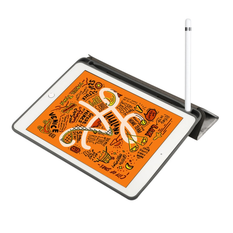 Lederhülle mit Marmor-Texturmuster und Horizontal-Klappfunktion für iPad Air 2019 10,5 Zoll, mit dreifach faltbarem Ständer & Stiftfach & Sleep-/Wake-up-Funktion, für iPad Air 2019 10,5 Zoll