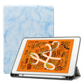 Lederhülle mit Marmor-Texturmuster und Horizontal-Klappfunktion für iPad Air 2019 10,5 Zoll, mit dreifach faltbarem Ständer & Stiftfach & Sleep-/Wake-up-Funktion, für iPad Air 2019 10,5 Zoll
