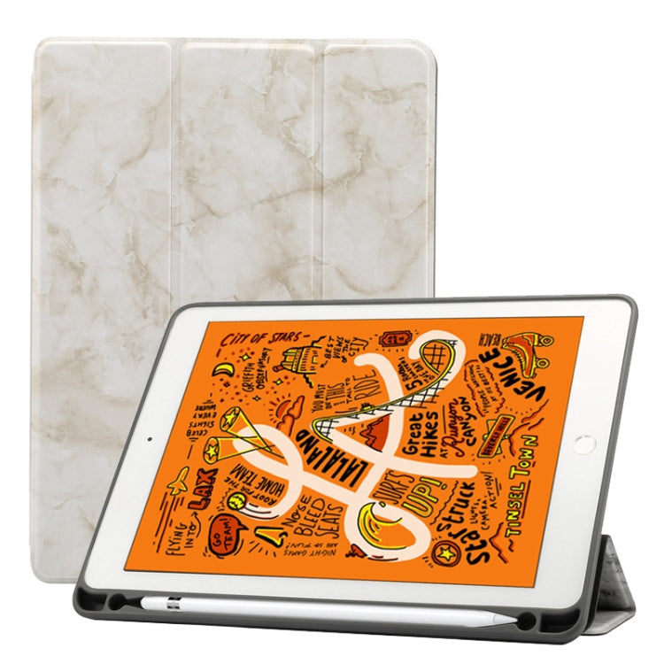 Lederhülle mit Marmor-Texturmuster und Horizontal-Klappfunktion für iPad Air 2019 10,5 Zoll, mit dreifach faltbarem Ständer & Stiftfach & Sleep-/Wake-up-Funktion, für iPad Air 2019 10,5 Zoll