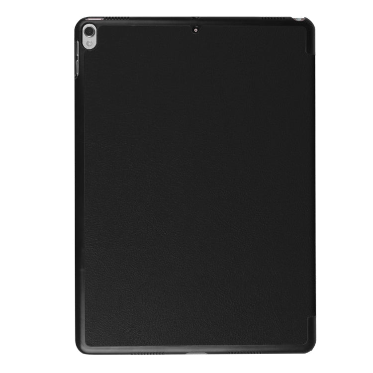 For iPad Pro 10.5 inch PU Litchi Texture 3-folding Smart Case Clear Back Cover with Holder