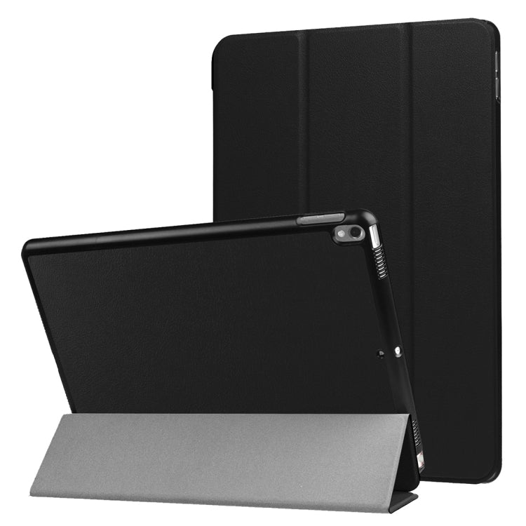Smart Case mit Litchi-Struktur aus PU für iPad Pro 10,5 Zoll, dreifach faltbar, mit durchsichtiger Rückschale und Stifthalter