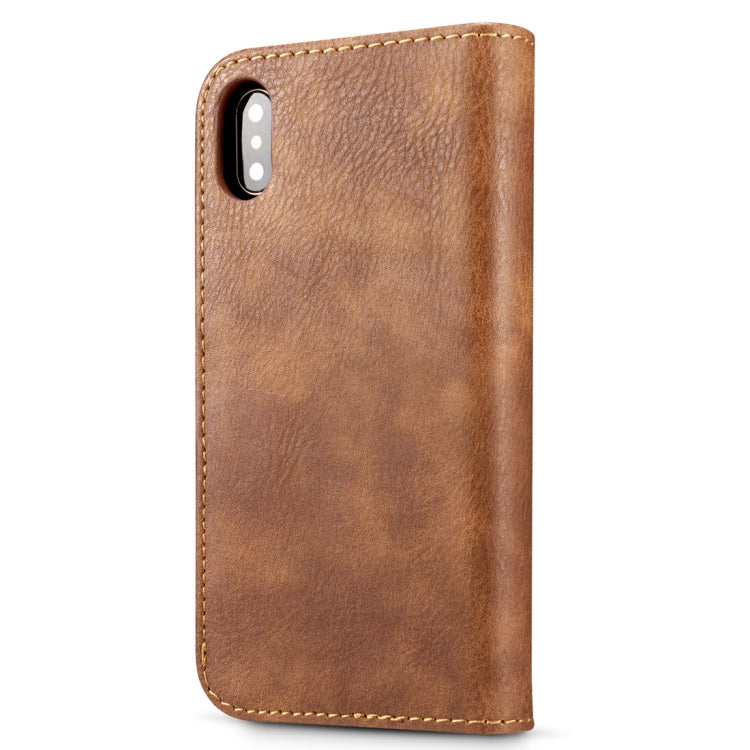 Für iPhone X / XS DG.MING Crazy Horse Textur Horizontal klappbare abnehmbare magnetische Schutzhülle mit Halter & Kartenfächern & Geldbörse, iPhone X, Für X, iPhone X