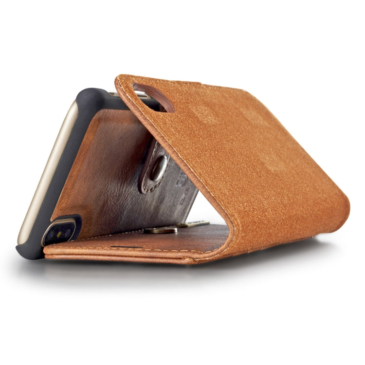 Für iPhone X / XS DG.MING Crazy Horse Textur Horizontal klappbare abnehmbare magnetische Schutzhülle mit Halter & Kartenfächern & Geldbörse, iPhone X, Für X, iPhone X