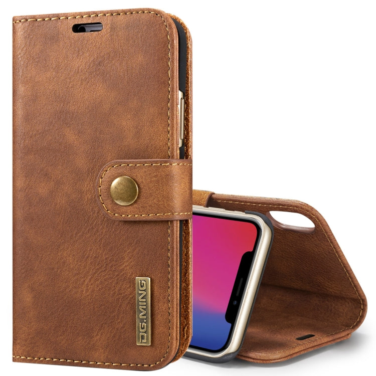 Für iPhone X / XS DG.MING Crazy Horse Textur Horizontal klappbare abnehmbare magnetische Schutzhülle mit Halter & Kartenfächern & Geldbörse, iPhone X, Für X, iPhone X