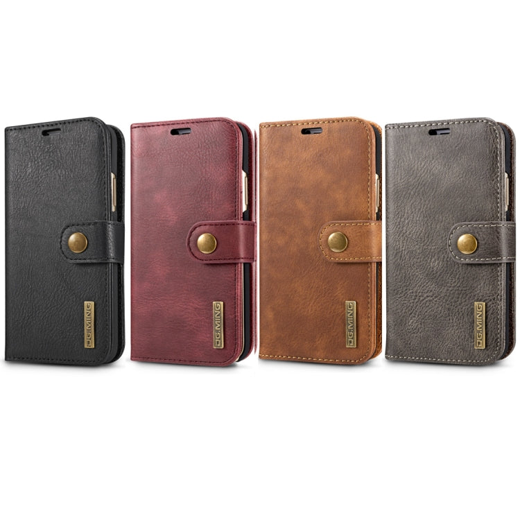Für iPhone X / XS DG.MING Crazy Horse Textur Horizontal klappbare abnehmbare magnetische Schutzhülle mit Halter & Kartenfächern & Geldbörse, iPhone X, Für X, iPhone X
