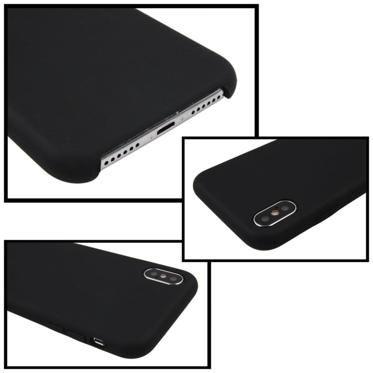 For iPhone X / XS Pure Color Liquid Silicone + PC Dropproof Protective Back Cover Case, For X, iPhone X, X