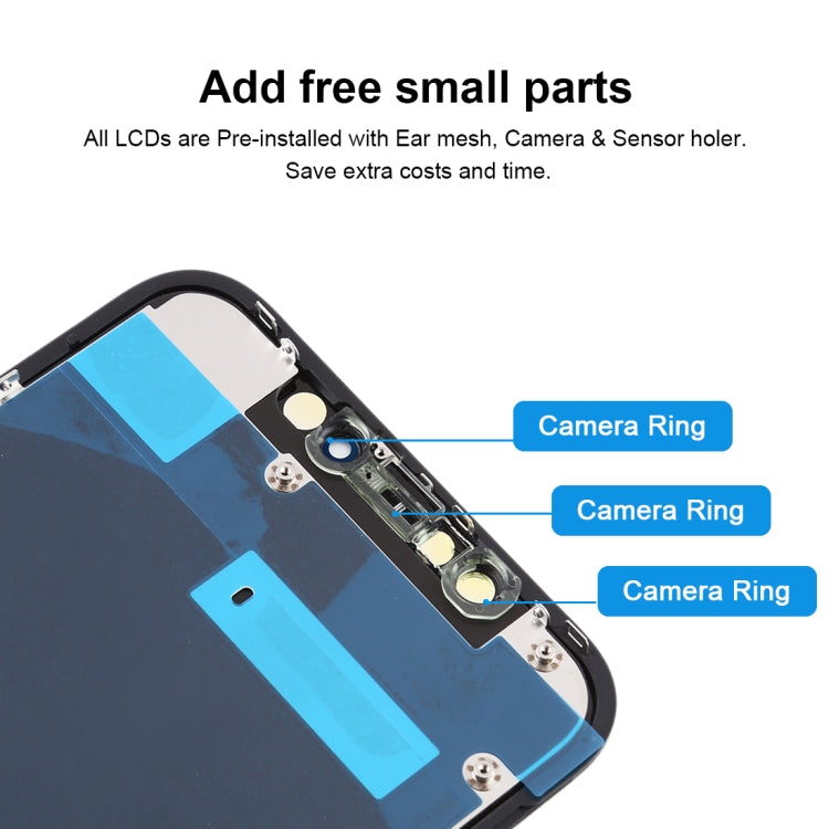 JK TFT LCD-Bildschirm für iPhone XR mit Digitizer Komplett-Einheit (Schwarz)