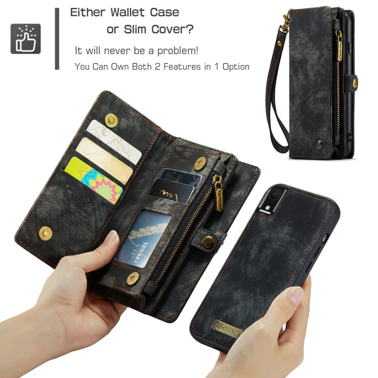 For iPhone XR CaseMe Detachable Multifunctional Horizontal Flip Leather Case with Card Slot & Holder & Zipper Wallet & Photo Frame, For iPhone XR, For iPhone  XR