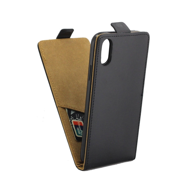 Für iPhone XR Business-Style vertikale Flip-TPU-Lederhülle mit Kartenfach, für XR