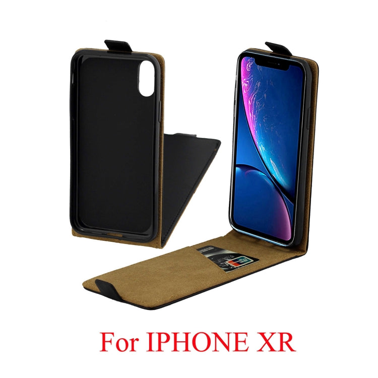 Für iPhone XR Business-Style vertikale Flip-TPU-Lederhülle mit Kartenfach, für XR