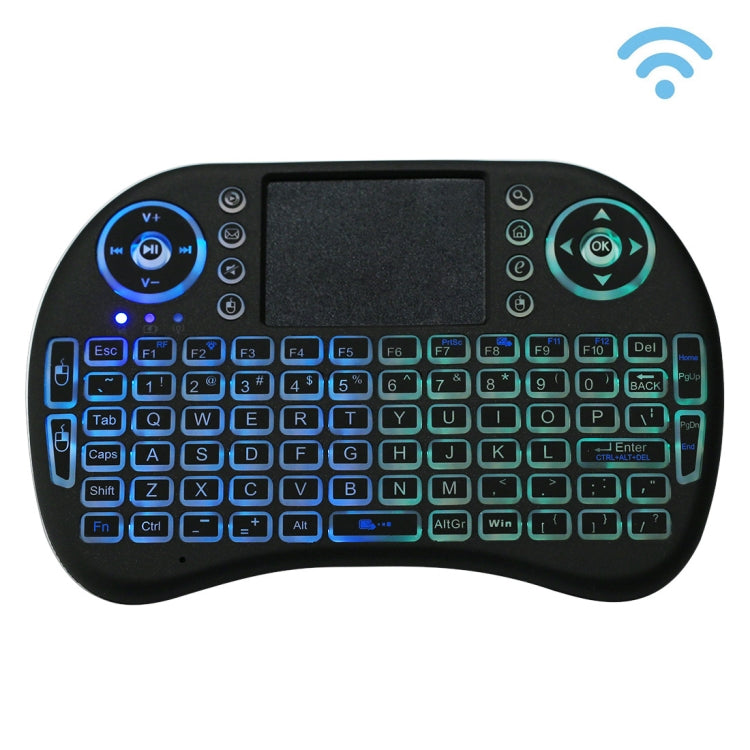 2.4GHz Mini i8 Wireless QWERTY Keyboard with Colorful Backlight & Touchpad & Multimedia Control for PC, Android TV BOX, X-BOX Player, Smartphones