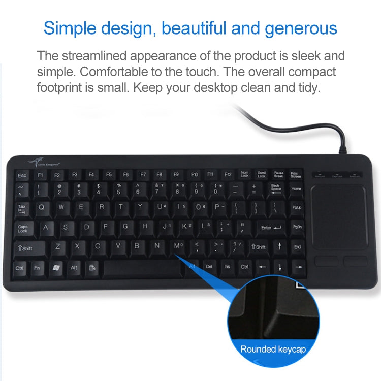 DS-8800 PS / 2 Interface Prevent Water Splashing Laser Engraving Character One-piece Wired Touchpad Keyboard, Length: 1.5m, DS-8800 PS/2