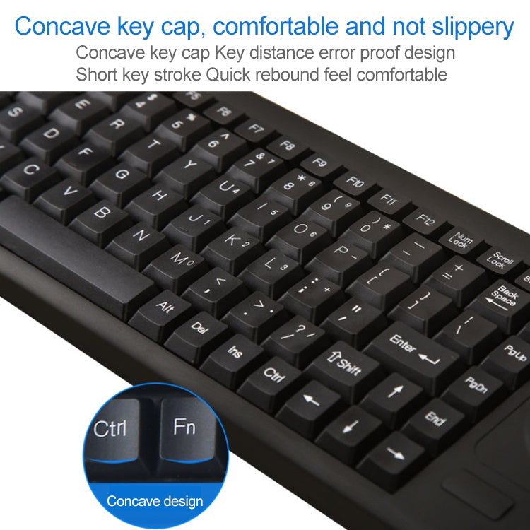 DS-8800 PS / 2 Interface Prevent Water Splashing Laser Engraving Character One-piece Wired Touchpad Keyboard, Length: 1.5m, DS-8800 PS/2