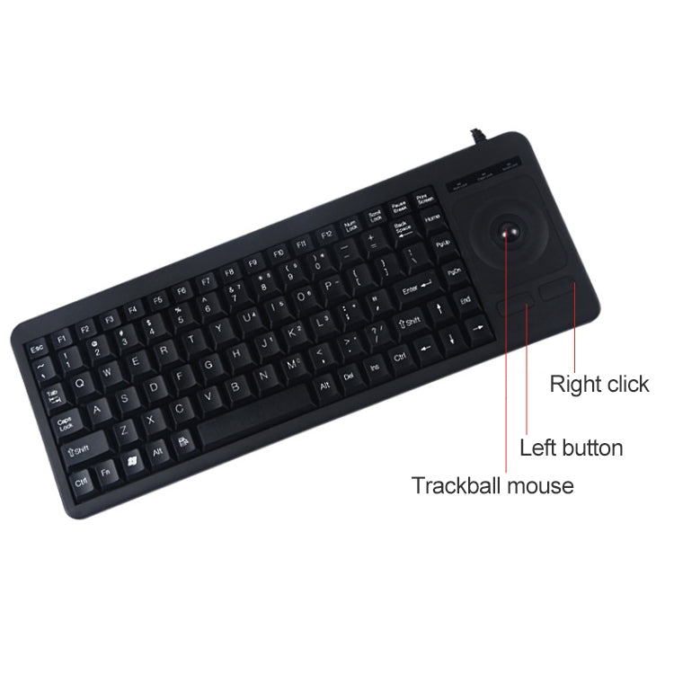 DS-8900 USB Interface Prevent Water Splashing Laser Engraving Character One-piece Wired Trackball Keyboard, Length: 1.5m, DS-8900 USB