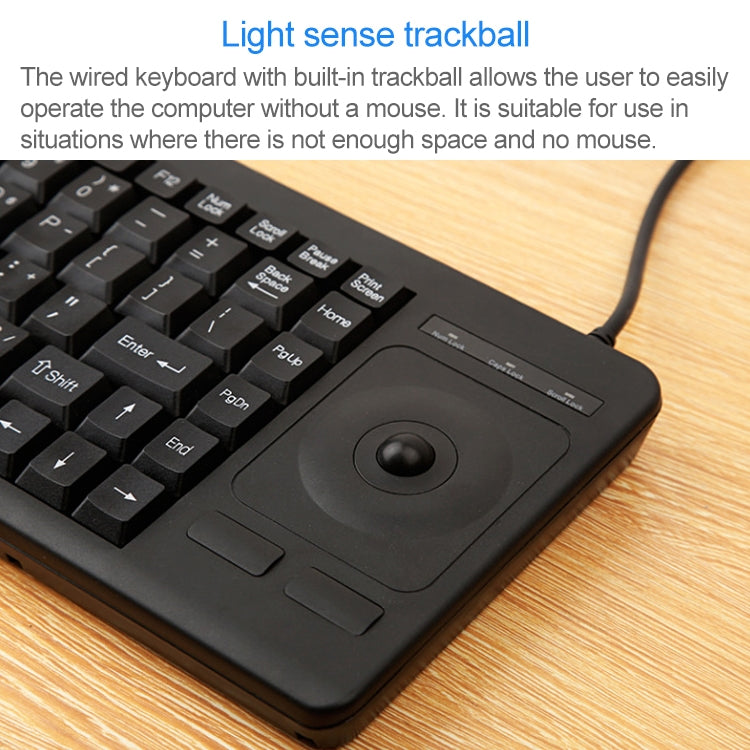 DS-8900 USB Interface Prevent Water Splashing Laser Engraving Character One-piece Wired Trackball Keyboard, Length: 1.5m, DS-8900 USB