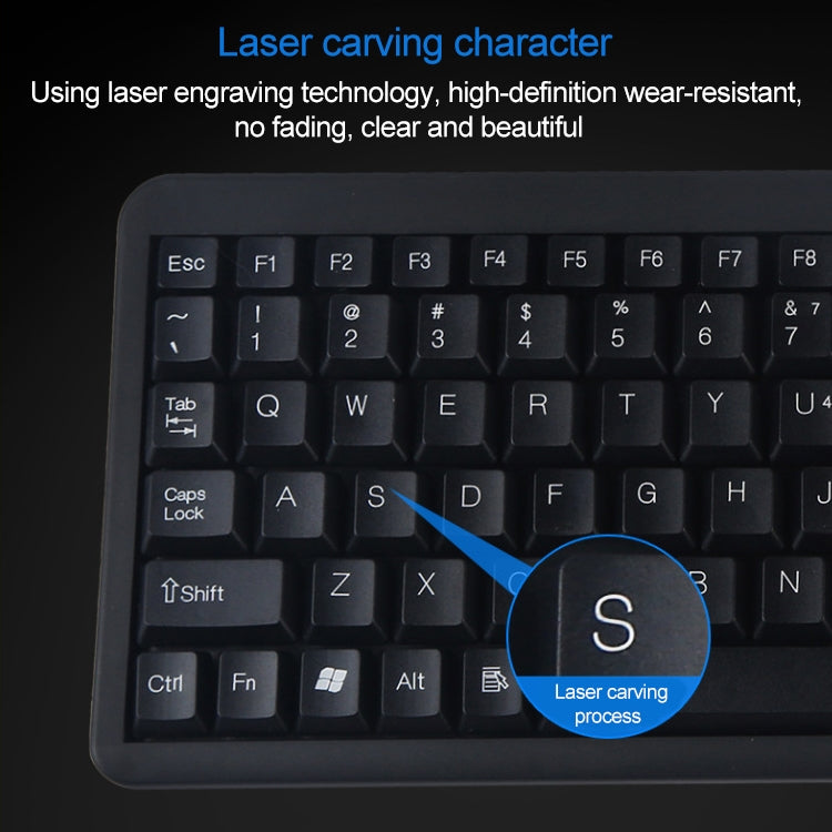 DS-8900 PS / 2 Interface Prevent Water Splashing Laser Engraving Character One-piece Wired Trackball Keyboard, Length: 1.5m, DS-8900 PS/2
