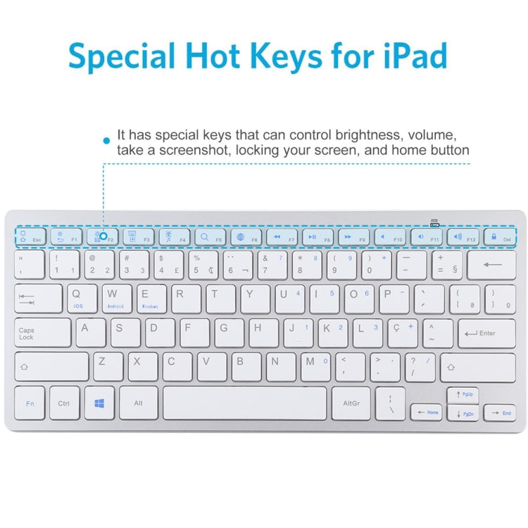 WB-8022 Ultradünne kabellose Bluetooth-Tastatur, portugiesische Tastenbelegung, portugiesische Tastenbelegung