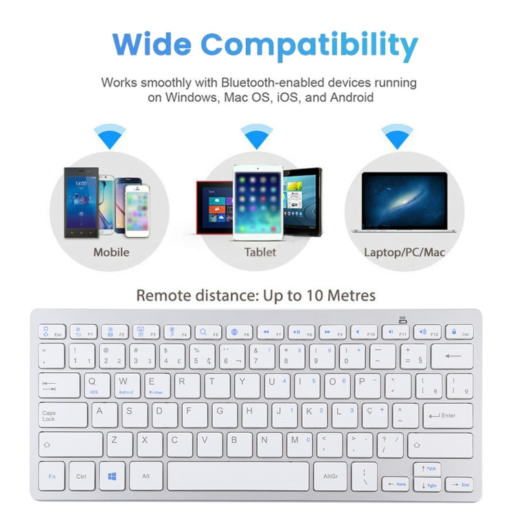 WB-8022 Ultradünne kabellose Bluetooth-Tastatur, portugiesische Tastenbelegung, portugiesische Tastenbelegung