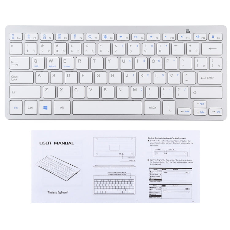 WB-8022 Ultradünne kabellose Bluetooth-Tastatur, portugiesische Tastenbelegung, portugiesische Tastenbelegung