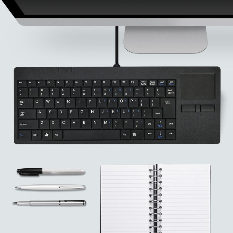 MC-818 82 Keys Touch-pad Ultra-thin Wired Computer Keyboard