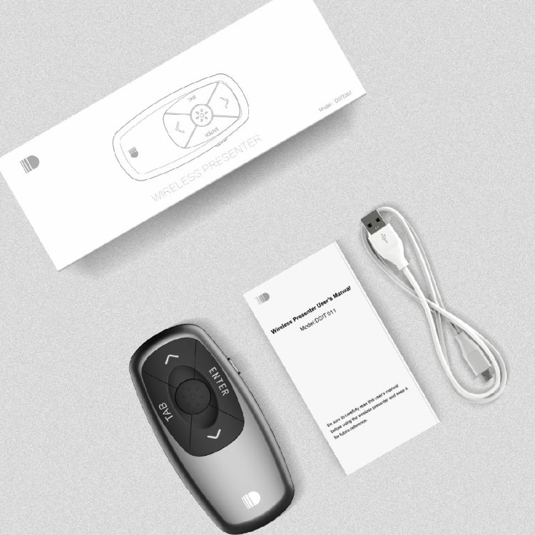 Doosl DSIT011 2,4 GHz wiederaufladbare Mini-Präsentationsfernbedienung, Reichweite: 100 m (Schwarz)