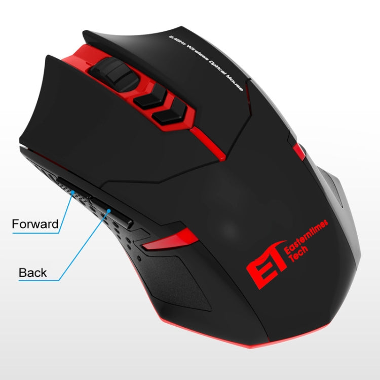 ET X-08 7-Tasten 2400DPI 2,4G kabellose, lautlose Gaming-Maus mit USB-Empfänger & bunter Hintergrundbeleuchtung