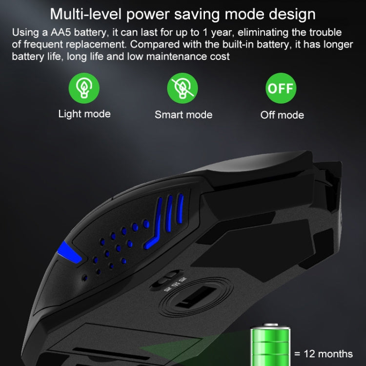 ET X-08 7-Tasten 2400DPI 2,4G kabellose, lautlose Gaming-Maus mit USB-Empfänger & bunter Hintergrundbeleuchtung