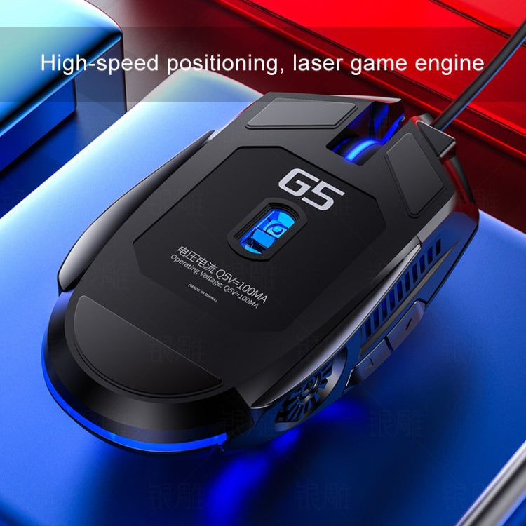 YINDIAO G5 3200DPI 4-Modi einstellbare kabelgebundene 6-Tasten RGB-Gaming-Maus, G5 Weiß, G5 Schwarz