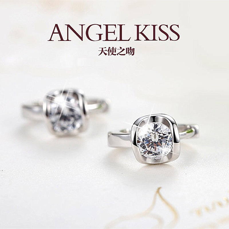 Sterling Silver Huggie Hoop Earrings with CZ Stones