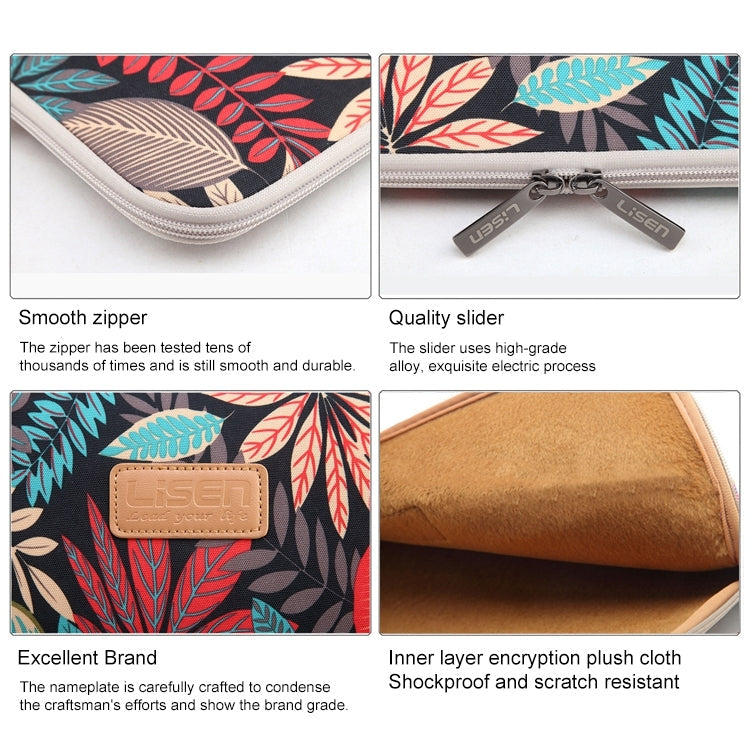 Lisen 7.0 inch Sleeve Case Colorful Leaves Zipper Briefcase Carrying Bag, 7.0 inch