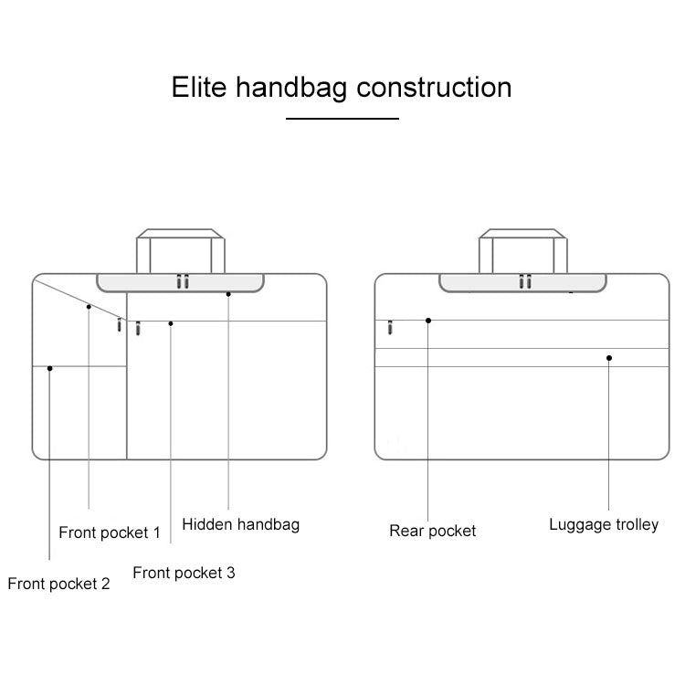 ST02S Waterproof Tear Resistance Hidden Portable Strap One-shoulder Handbag for 14.1 inch Laptops, with Suitcase Belt, ST02S 14.1 inch Black, ST02S 14.1 inch Dark Gray, ST02S 14.1 inch Pink, ST02S 14.1 inch Light Grey, ST02S 14.1 inch Navy Blue