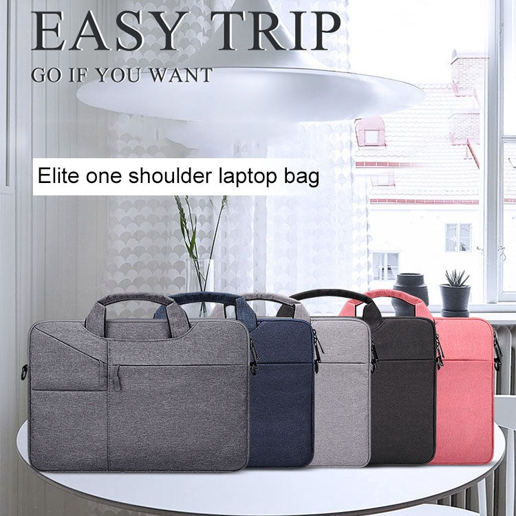 ST02S Waterproof Tear Resistance Hidden Portable Strap One-shoulder Handbag for 15.6 inch Laptops, with Suitcase Belt, ST02S 15.6 inch Black, ST02S 15.6 inch Dark Gray, ST02S 15.6 inch Pink, ST02S 15.6 inch Light Grey, ST02S 15.6 inch Navy Blue