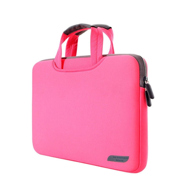 12-Zoll tragbare, luftdurchlässige Handtasche für MacBook, Lenovo und andere Laptops, Größe: 32x21x2 cm (Magenta)
