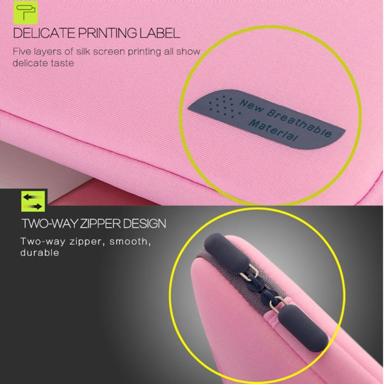 12-Zoll tragbare, luftdurchlässige Handtasche für MacBook, Lenovo und andere Laptops, Größe: 32x21x2 cm (Magenta)