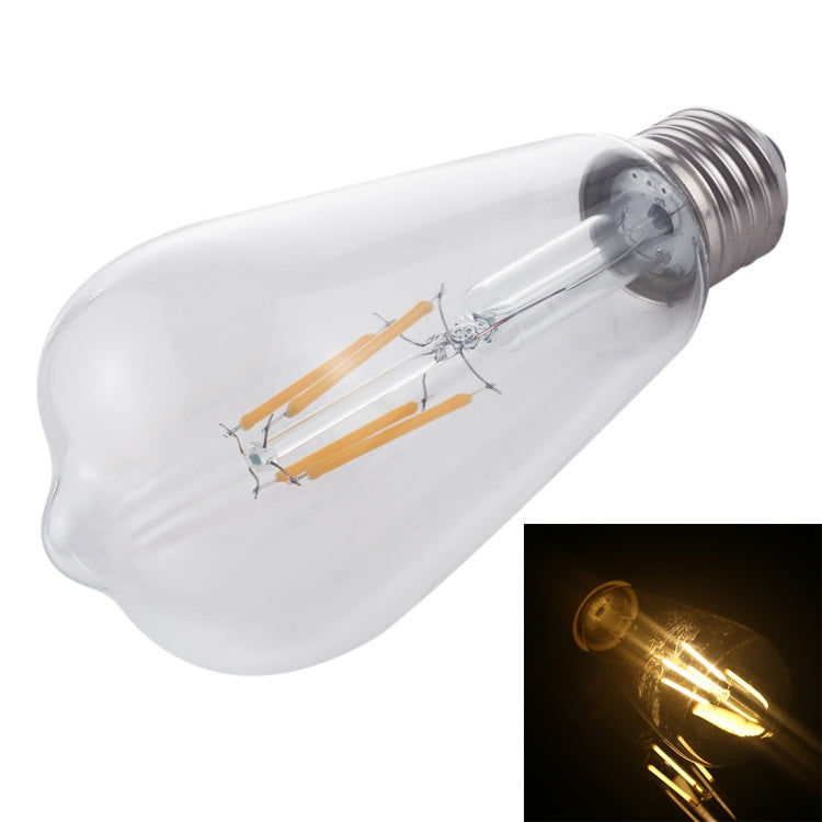 ST64 E27 4W 4 LEDs 600 LM 3000K Retro Dimming LED Filament Light Bulb Energy Saving Light, AC 220V, ST64 4W Warm White