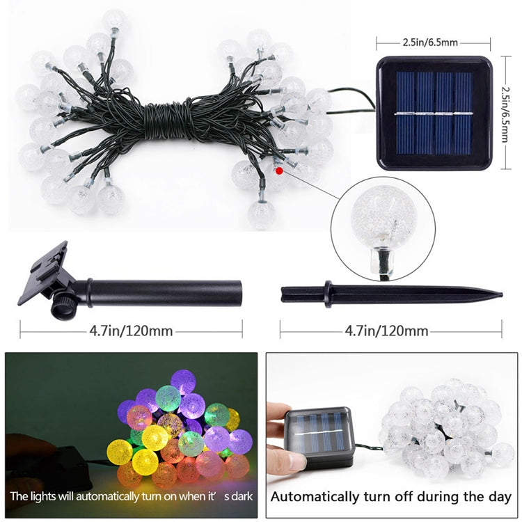 50 LEDs Bubble Ball Outdoor Garden Waterproof Christmas Spring Festival Decoration Solar Lamp String
