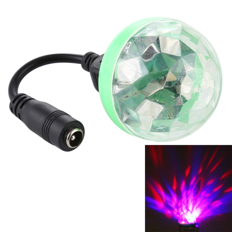 4W RGB Mini Magic Ball LED-Bühnenlampe mit DC 5,5x2,5/2,1 mm Buchse auf USB-Buchsen-Kabel