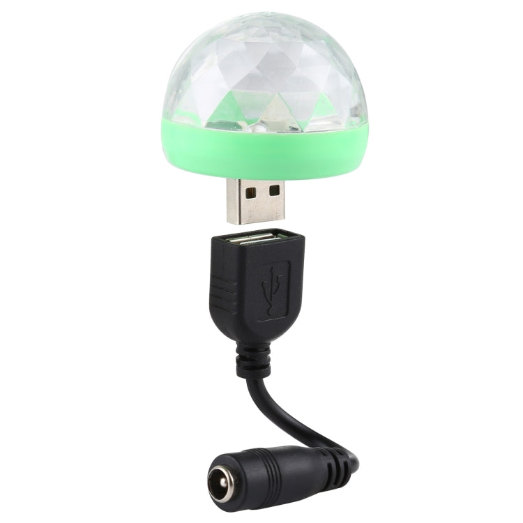4W RGB Mini Magic Ball LED-Bühnenlampe mit DC 5,5x2,5/2,1 mm Buchse auf USB-Buchsen-Kabel