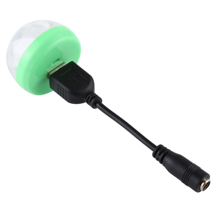 4W RGB Mini Magic Ball LED-Bühnenlampe mit DC 5,5x2,5/2,1 mm Buchse auf USB-Buchsen-Kabel
