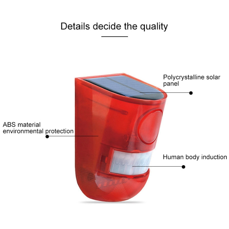 Solar Powered Sound-light Alarm Warning Light IP65 Waterproof 110 dB Burglar Alarm