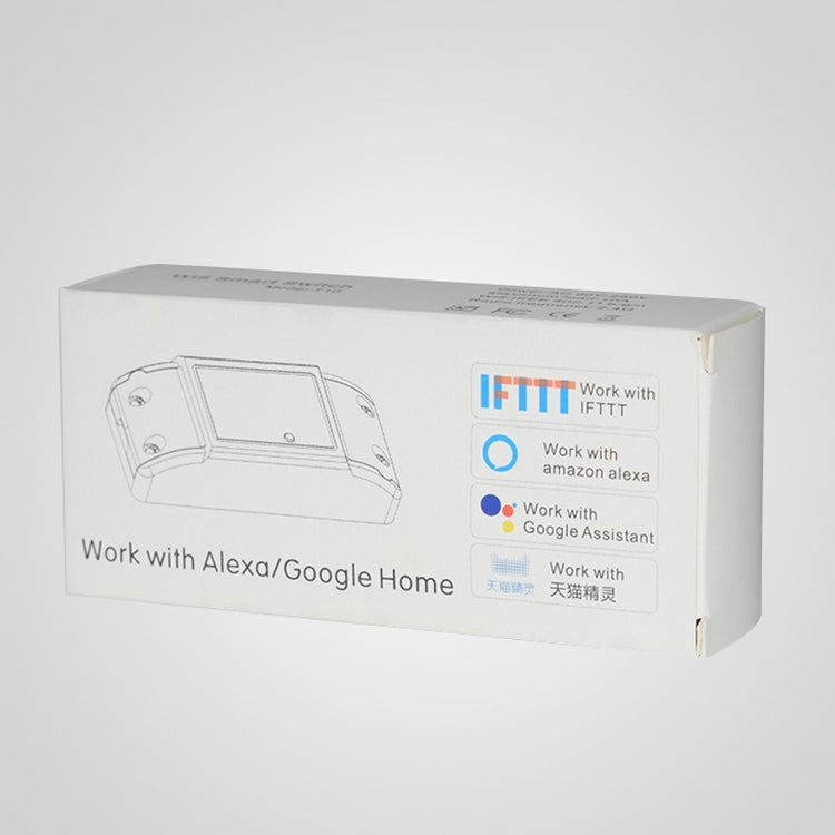 10A Single Channel WiFi Smart Switch Wireless Remote Control Module Works with Alexa & Google Home, AC 90-250V