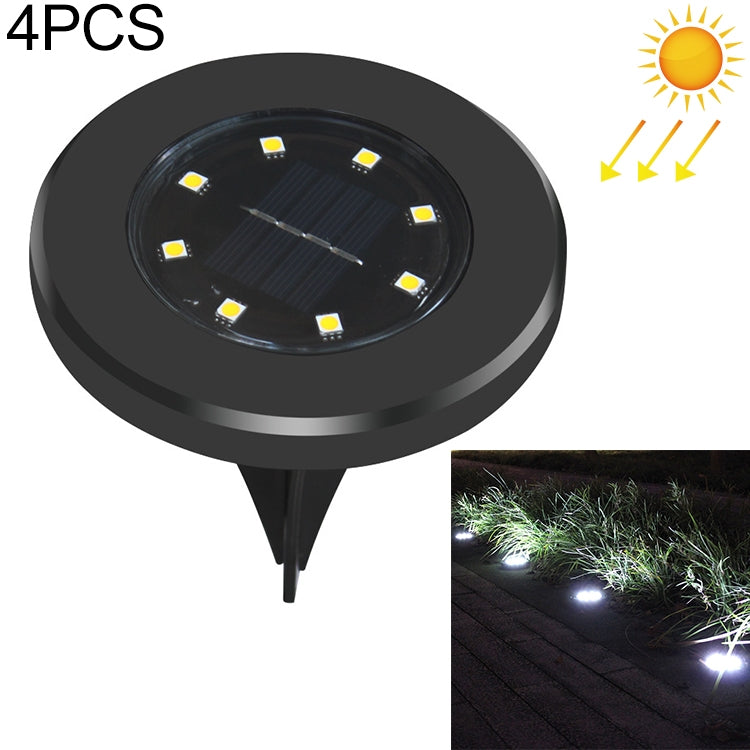 4 STÜCK 8 LEDs IP65 Wasserdichte Solar-Erdleuchte Garten Villa Rasen Dekorativer Strahler