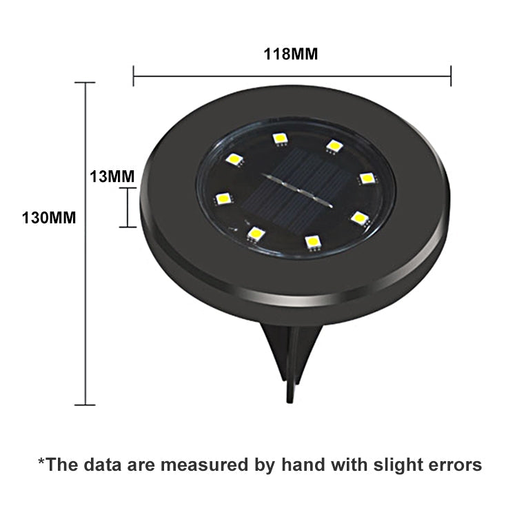 4 STÜCK 8 LEDs IP65 Wasserdichte Solar-Erdleuchte Garten Villa Rasen Dekorativer Strahler
